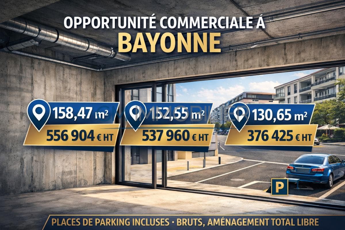 À VENDRE LOCAUX COMMERCIAUX NEUFS AVEC PARKING OPPORTUNI